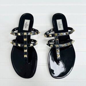 Valentino Garavani Black Rockstud Sandals